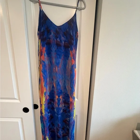 Lulu's Vibrant Blue and Multicolor Maxi Dress - Picture 4 of 6